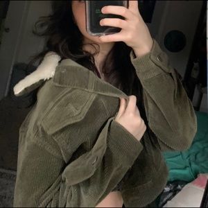 green corduroy jacket